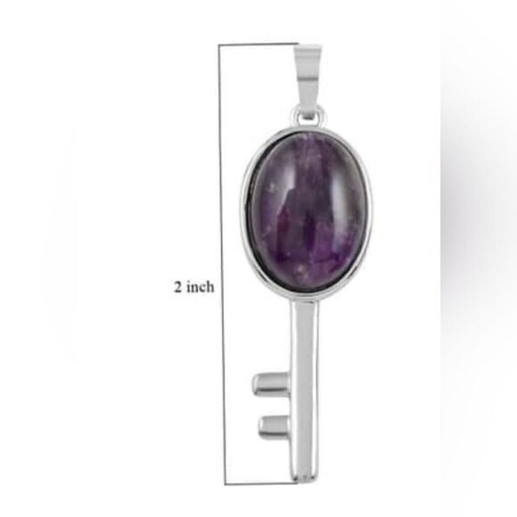 Amethyst Lock and Key Pendant - Picture 9 of 14